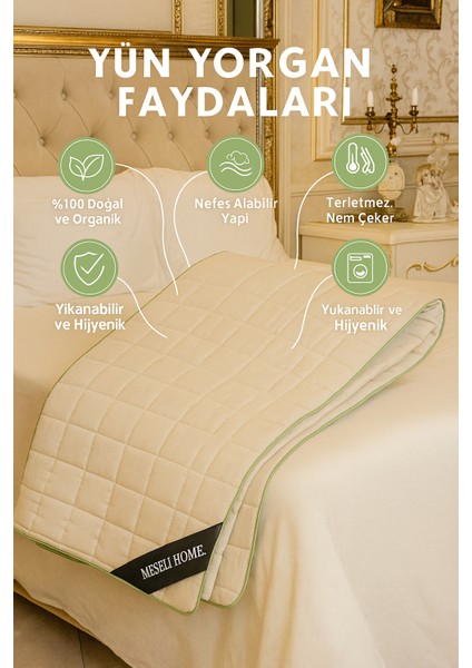 %100 Saf Yün Yorgan Yıkanabilir Hafif Ince | Yaz/kış Kullanım Premium