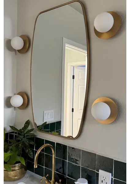 Fawdecor Berlin Asimetrik Ahşap Çerçeveli Duvar Aynası – Modern Stil, Estetik Ev Dekoru, Banyo ve Iç Mekan Tasarımı