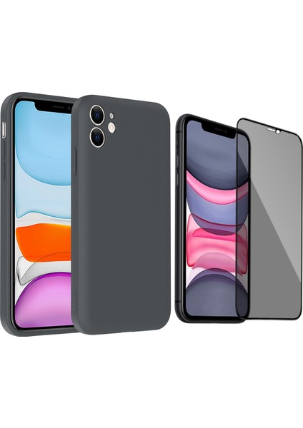 iPhone 11 Kılıf Kamera Korumalı Kartlık Hazneli Zore Vitra Kapak + Hayalet Ekran Koruyucu