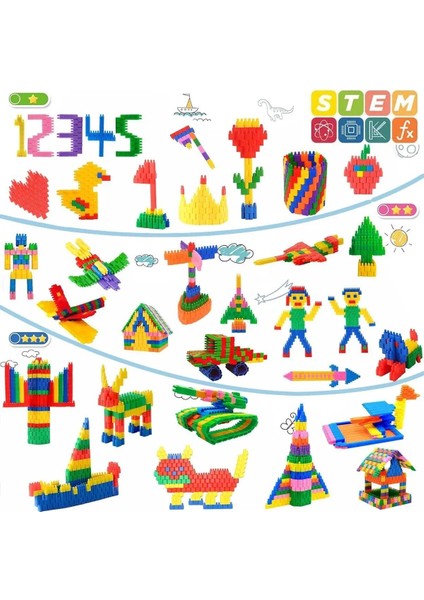 Constructo Stem Eğitici Oyuncak Yapı Oyuncağı Montessori Zeka Oyunu Yapı Taşları Seti 100 Parça indirimleri