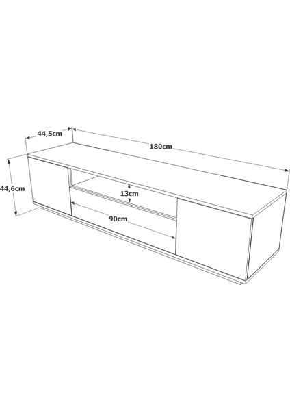 Delphin 180 cm Raflı Kapaklı Tv Ünitesi DLP7-AW Çam-Beyaz fırsatları
