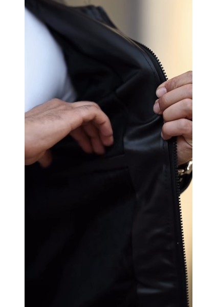 Yeni Sezon Oversize Premium Rkek Deri Ceket Siyah indirimleri