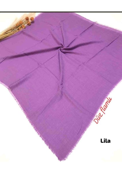 Flamlı Düz Eşarp Lila