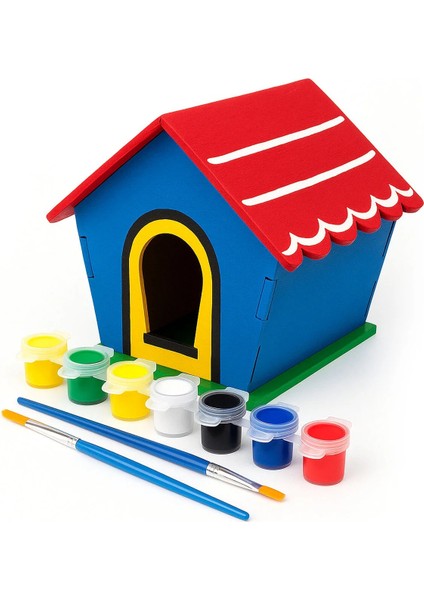 Ahşap Oyuncak Kuş Evi ve Ev Boyama Seti, Ahşap Boyama Evi, Ahşap Oyuncak Yapboz Kuş Evi