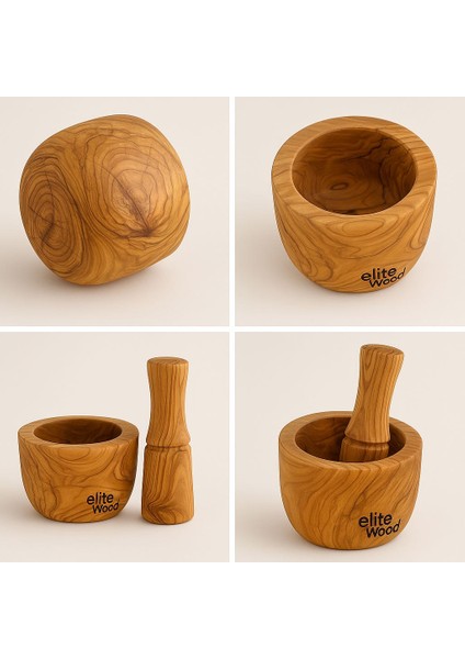 Zeytin Ağacı El Yapımı Havan – Antibakteriyel Doğal Ahşap Sarımsak ve Baharat Dövme indirimleri