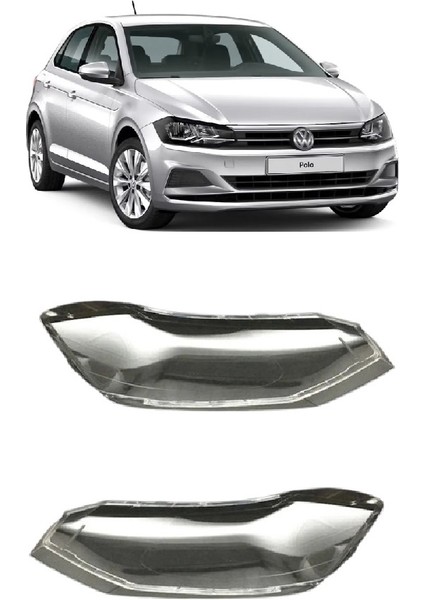 Volkswagen Vw Polo 2018-2021 Uyumlu Sağ + Sol Far Camı Takım 2 Ad 2G1941006 2G1941005
