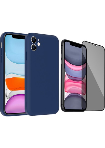 iPhone 11 Kılıf Kamera Korumalı Kartlık Hazneli Zore Vitra Kapak + Hayalet Ekran Koruyucu