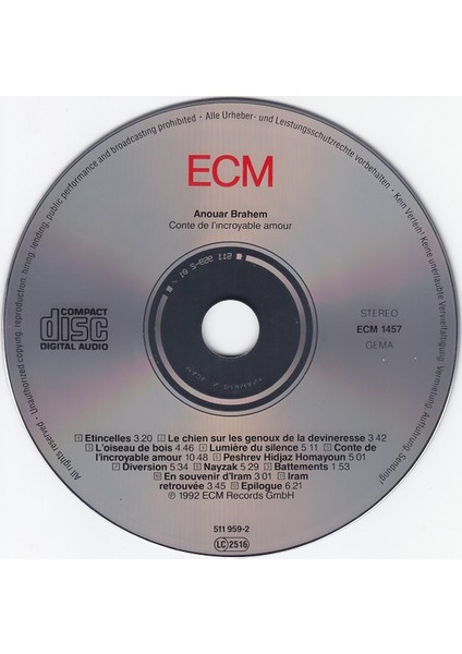 Dikkat CD Anouar Brahem – Conte De L'ıncroyable Amour fiyatları
