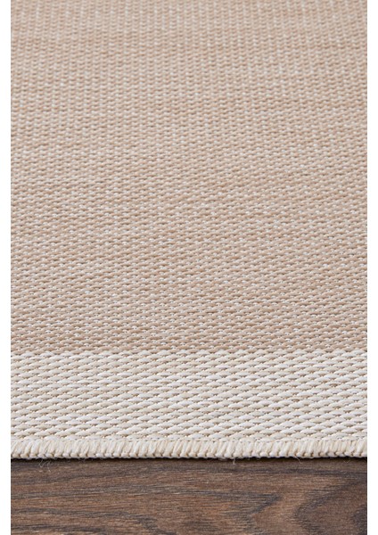 Sısal Yıkanabilir Krem Bej Tüy ve Hav Vermez Makine Dokuma Halı Mutfak Balkon Antre Bahçe Teras