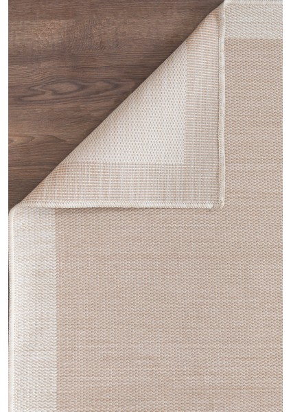 Sısal Yıkanabilir Krem Bej Tüy ve Hav Vermez Makine Dokuma Halı Mutfak Balkon Antre Bahçe Teras