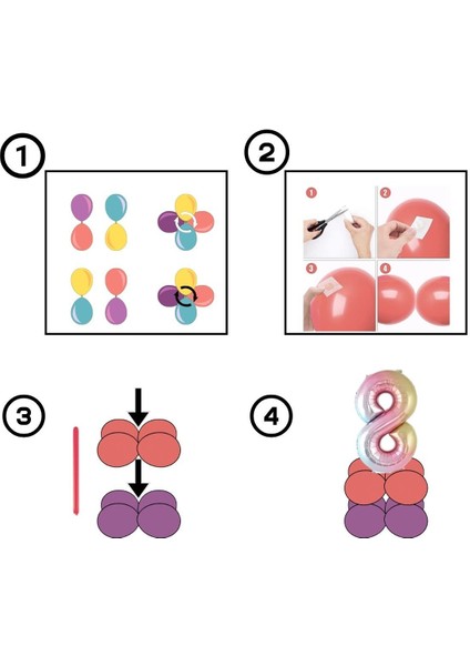 5 Yaş Kuromi Balon Set Doğum Günü Balon Seti Gökkuşağı Rakam Helyum Uyumlu Uçan Balon modelleri