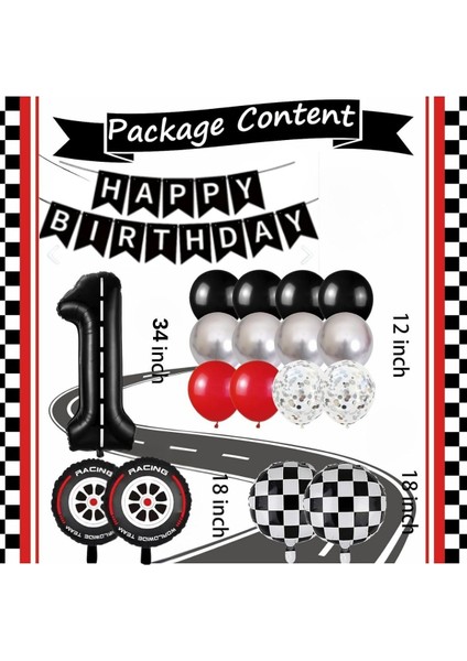 Balon Seti 5 Yaş Doğum Günü Konsepti Parti Malzemeleri Yarış Teması Tekerlek Folyo Helyum Uyumlu fiyatları