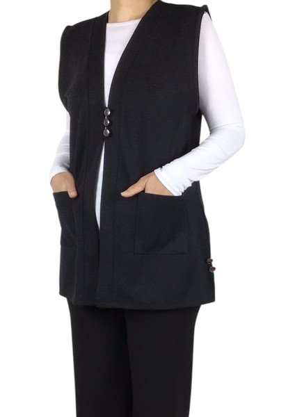 Kadın Önü Üç Düğmeli Kısa Mevsimlik Yelek fiyatları