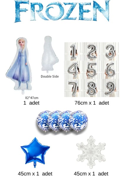 Frozen Elsa Gümüş Rakamlı Balon Seti Karlar Kraliçesi Elsalı Balon Seti 76CM Rakam Balon fiyatları
