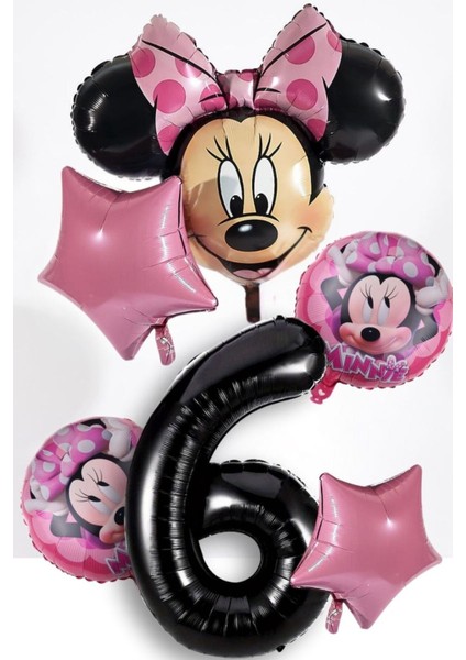 6 Yaş Minnie Mouse Doğum Günü Partisi Rakam Balon 1 2 3 4 5 6 7 8 9 Yaş Balonlar Bebek Doğum Günü