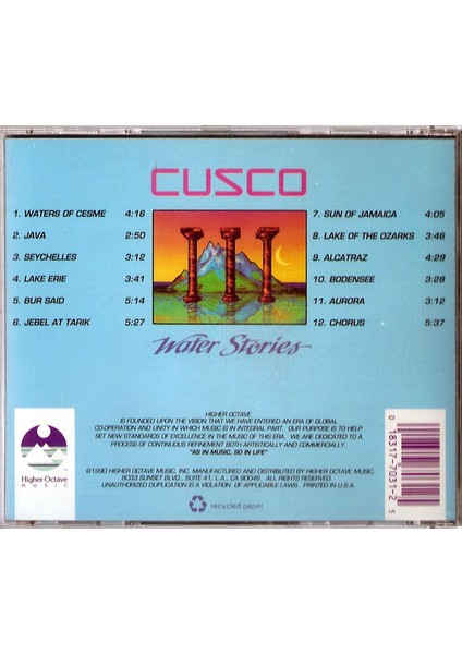 Dikkat CD Cusco – Water Stories fiyatları