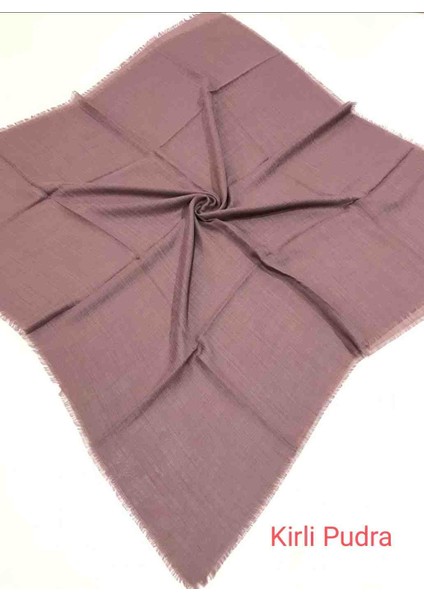 Flamlı Düz Eşarp Kirli Pudra