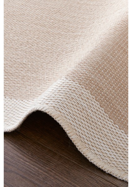 Sısal Yıkanabilir Krem Bej Tüy ve Hav Vermez Makine Dokuma Halı Mutfak Balkon Antre Bahçe Teras