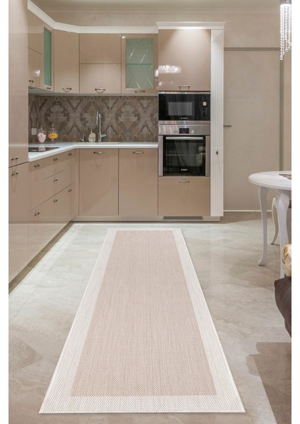 Sısal Yıkanabilir Krem Bej Tüy ve Hav Vermez Makine Dokuma Halı Mutfak Balkon Antre Bahçe Teras modelleri