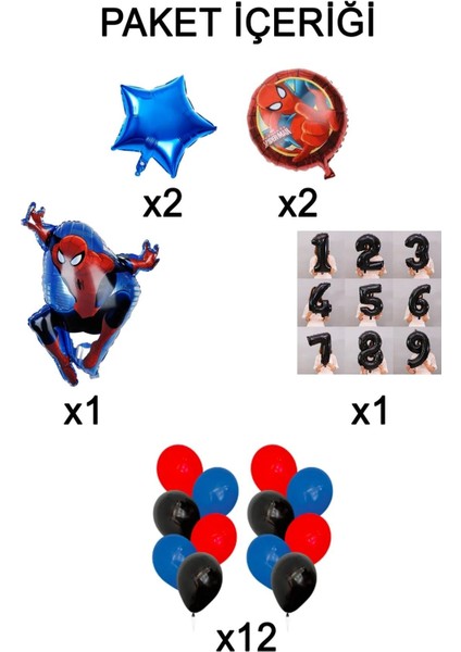 3 Yaş Örümcek Adam Folyo Balon Set Siyah Rakam Balon Spider-Man Balon fiyatları
