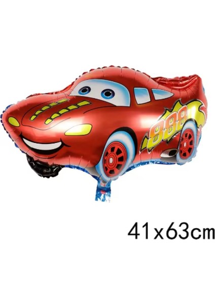 Arabalar / Cars / Şimşek Mcqueen 8 Yaş Yaş Doğum Günü Siyah Rakam Balonlu Konsept Balon Seti