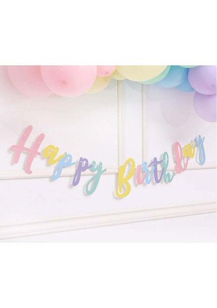 2 Yaş Gökkuşağı Rakam Balonlu Doğum Günü Parti Seti Rainbow Renk Rakam Makaron Happy Birthday Yazı indirimleri