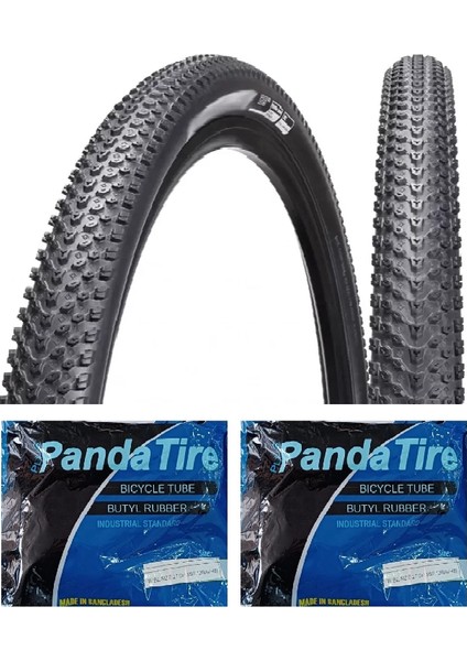 27,5 Jant 27,5x2.10 (52-584) Bisiklet Dış Lastiği 1 mm Zırhlı H-5129 x 2 Adet + Plus Panda Iç Lastik Seti