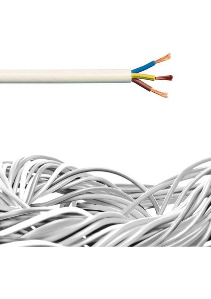 H05VV-F Beyaz 3x2,5 (Nymhy) Ttr Kablo (Seçenekli)