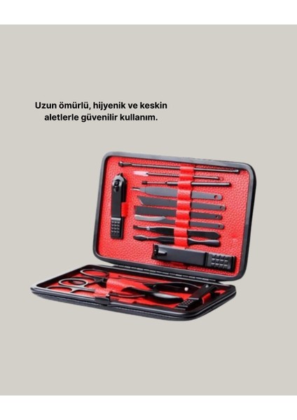 Şık Kutu Tasarımlı 17 Parça Manikür Pedikür Seti Dayanıklı ve Hijyenik indirimleri