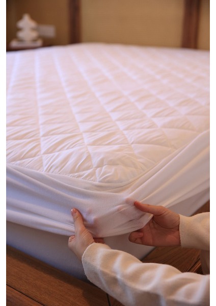 Protective Micro Kapitone Su Sıvı Geçirmez Yatak Koruyucu Alez Çarşaf Tek Çift BATTAL(200X220)