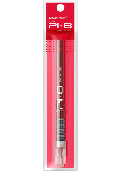- Wizdesign Pı8 Roller 0.7 mm Kırmızı Kalem 12'lik Kutu + 12 Adet Yedek Refil