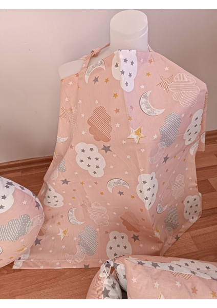 Pembe Bulutlu Kare Yataklı 7 Parça Babynest Seti fiyatları
