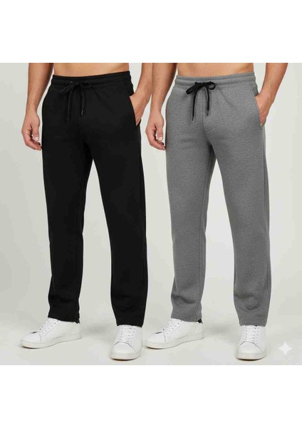 SMURF33 Siyah Erkek Düz Paça Oversize Kalıp Regular Kesim Eşofman Altı fiyatları