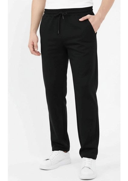 SMURF33 Siyah Erkek Düz Paça Oversize Kalıp Regular Kesim Eşofman Altı indirimleri
