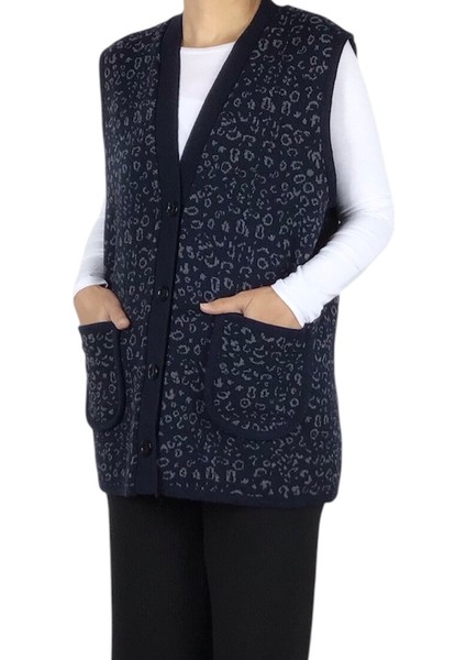 Kadın Önü Düğmeli Cepli Kalın Kışlık Kısa Yelek