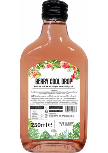 Cool Berry Drop Hibiskus Özü ve Kırmızı Meyve Aromalı Içecek fiyatları