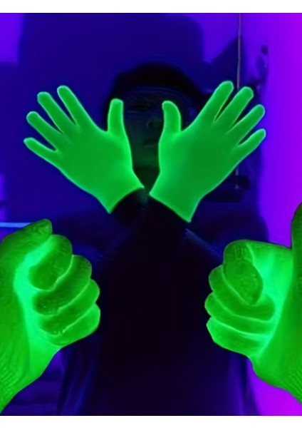 Uv Işıkta Parlayan Fosforlu Parti Eldiven Costplay Kostüm fırsatları