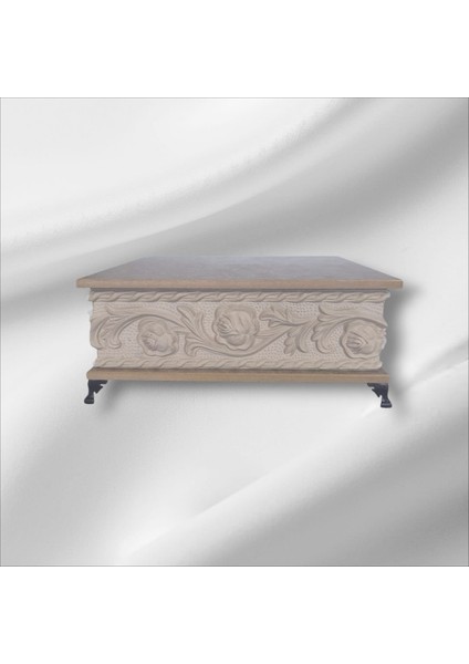 Ahşap Boyanabilir- Çiçek Desenli-Takı-Makyaj-Aksesuar- Çok Amaçlı Dekoratif Kutu indirimleri