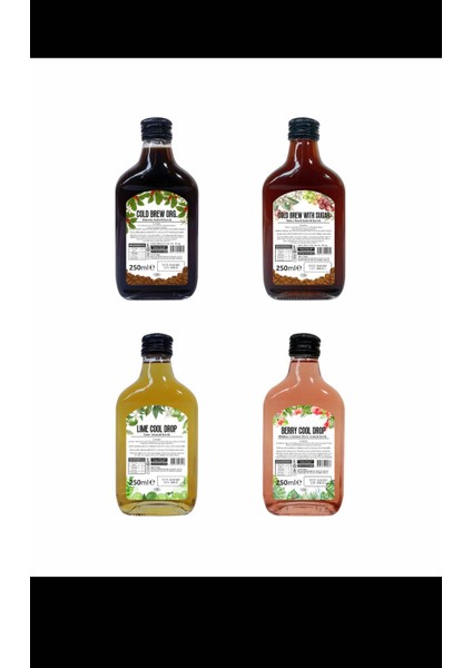 Cold Brew Kahve Orjinal ve Şekerli/ Cool Drop Lime ve Berry Içecek 4’lü Set 250 ml fiyatları