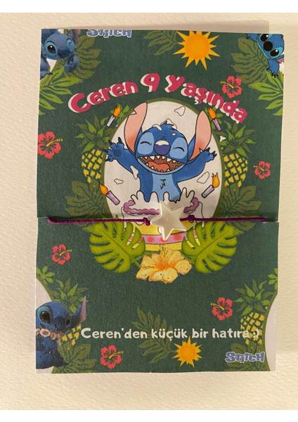 Stitch Özel Doğum Günü Hediyelik Şans Bilekliği 15 Adet