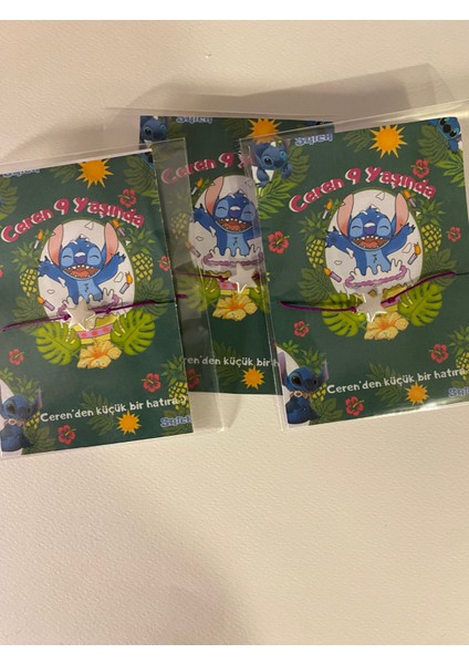 Stitch Özel Doğum Günü Hediyelik Şans Bilekliği 15 Adet fiyatları