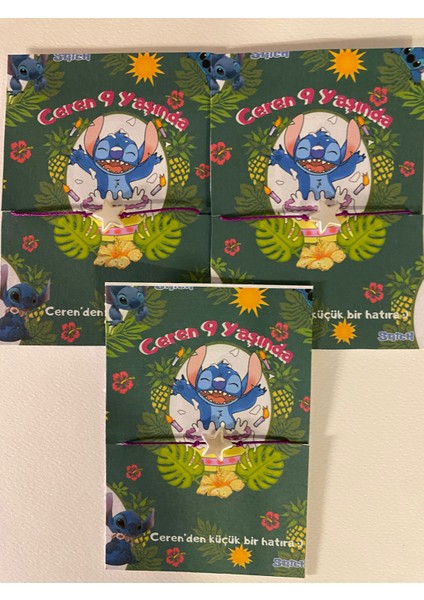 Stitch Özel Doğum Günü Hediyelik Şans Bilekliği 15 Adet modelleri