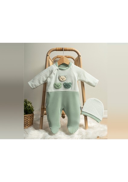 Ayıcıklar Nakışlı Erkek Bebek Tulum