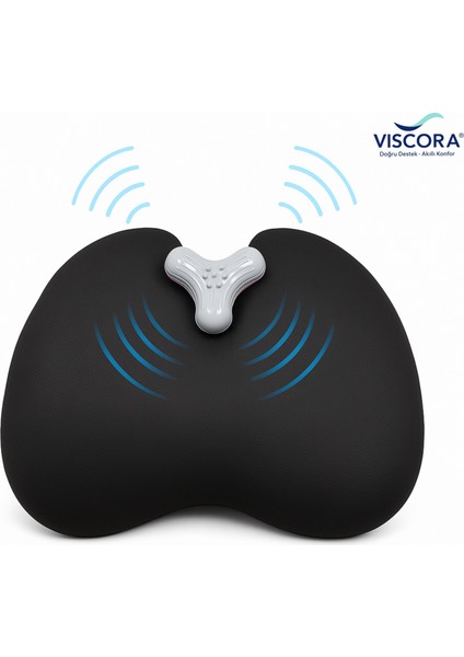 Ortopedik Bel ve Sırt Destek Minderi – Masajlı, Titreşimli, Klipsli, Ofis, Araç ve Ev Kullanımı Için