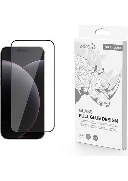 Apple iPhone 17 Pro Max Zore Rika Premium Temperli Cam Ekran Koruyucu