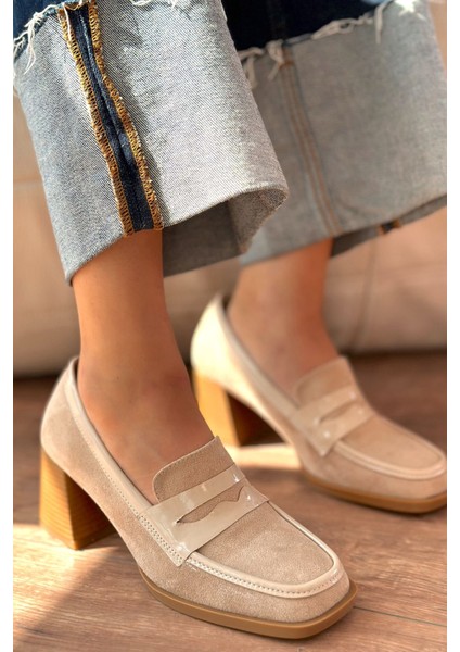 Reymans Süet Topuklu Ayakkabı Bej modelleri