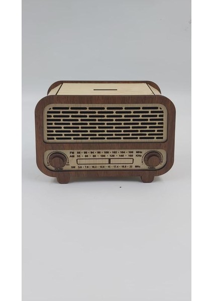 Ahşap Nostaljik Radyo Kumbara Akçaağaç Ceviz 18 cm x 12 cm x 8 cm fiyatları