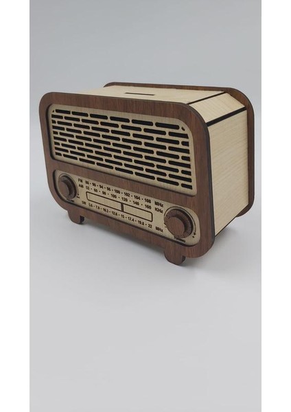 Ahşap Nostaljik Radyo Kumbara Akçaağaç Ceviz 18 cm x 12 cm x 8 cm indirimleri