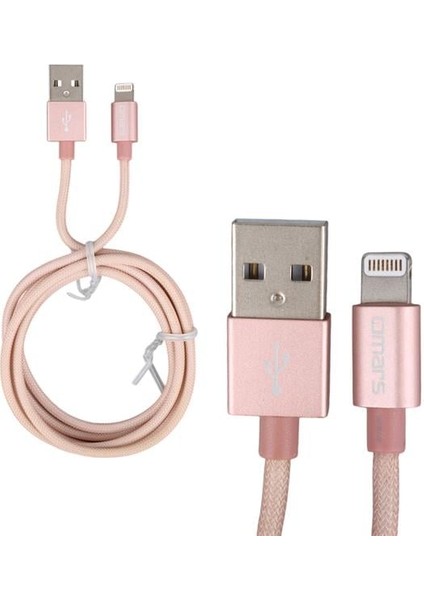 Omars OMLT040RGLPB 5 Volt 2.4 Amper USB To Lightning Şarj Kablosu