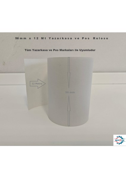 Termal Yazarkasa ve Pos Rulosu 56MM x 12METRE 100 Lü Koli fırsatları